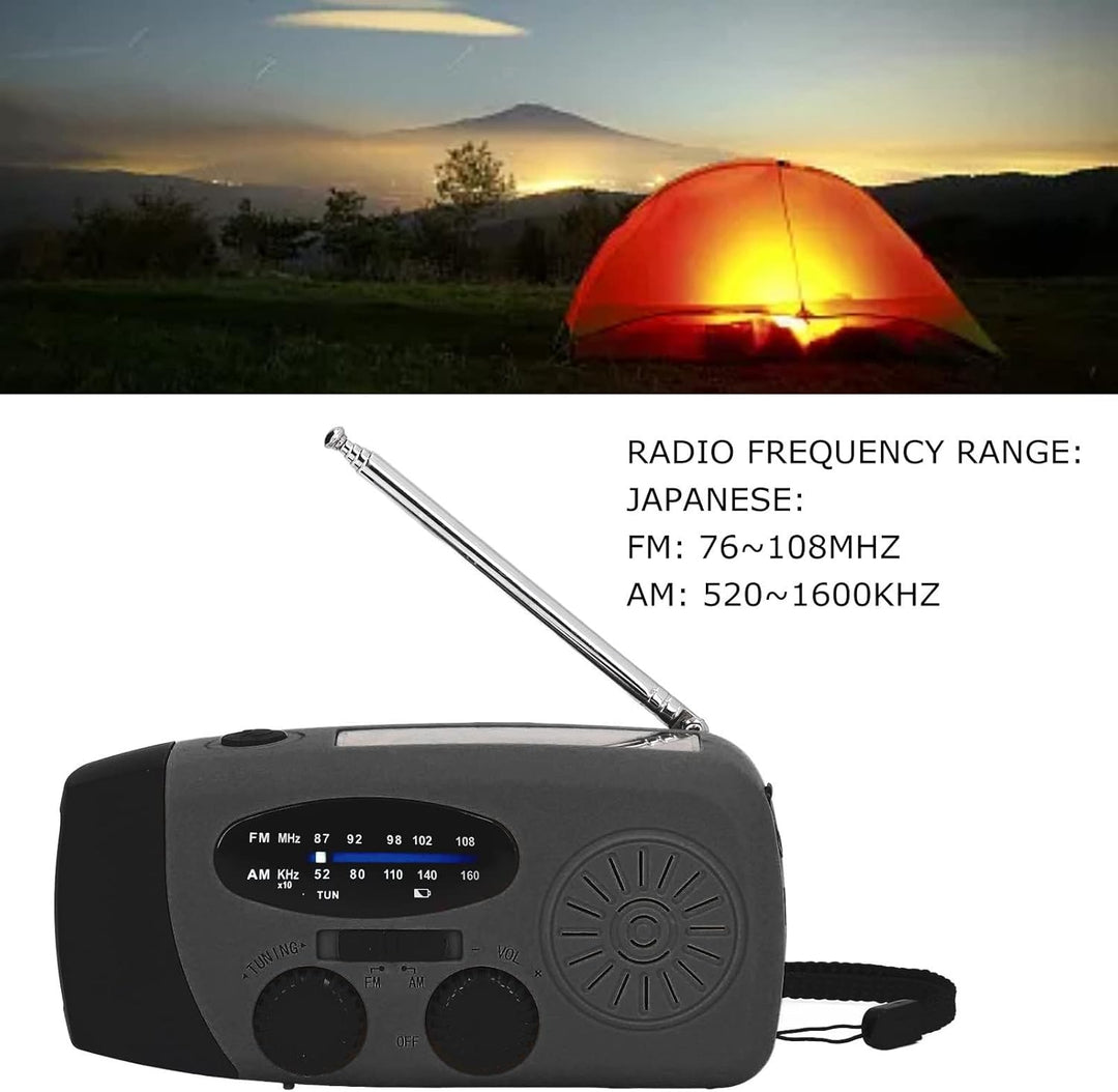 Solar Notfall Radio, Kurbelradio mit handyladefunktion NOAA Haus und Camping Wetter-Radio mit AM/FM,