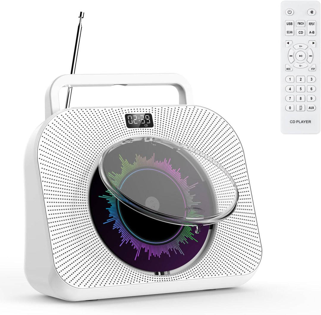 KOVCDVI 9-in-1 CD Player Bluetooth Radio mit CD Player mit Lautsprecher Unterstützung USB/TF-Karten/