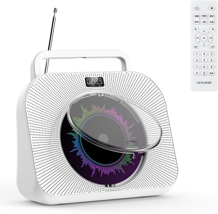 KOVCDVI 9-in-1 CD Player Bluetooth Radio mit CD Player mit Lautsprecher Unterstützung USB/TF-Karten/
