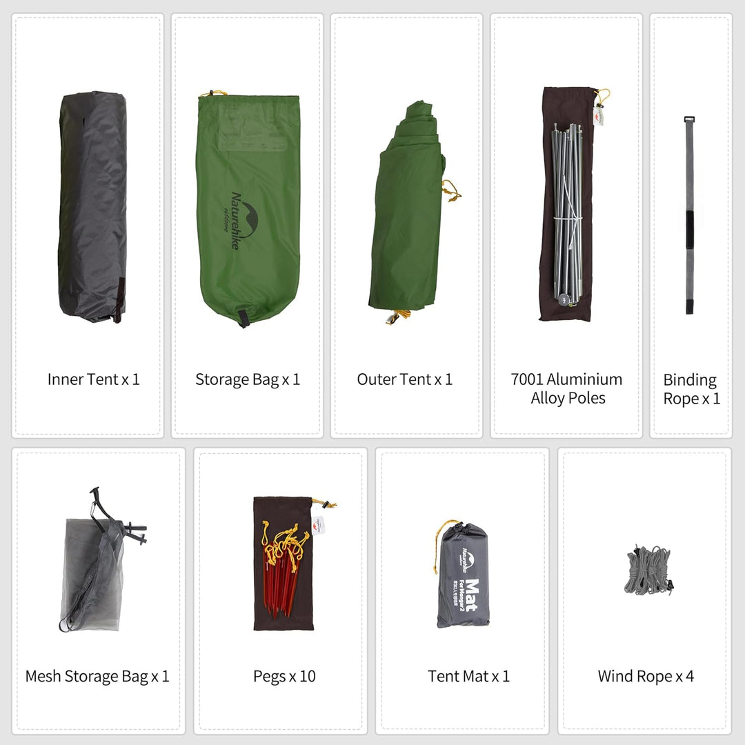 Naturehike Mongar 2 Mann Zelt Campingzelt Ultraleicht Zelt 2 Personen Camping Zelt Rucksackzelte 4 J