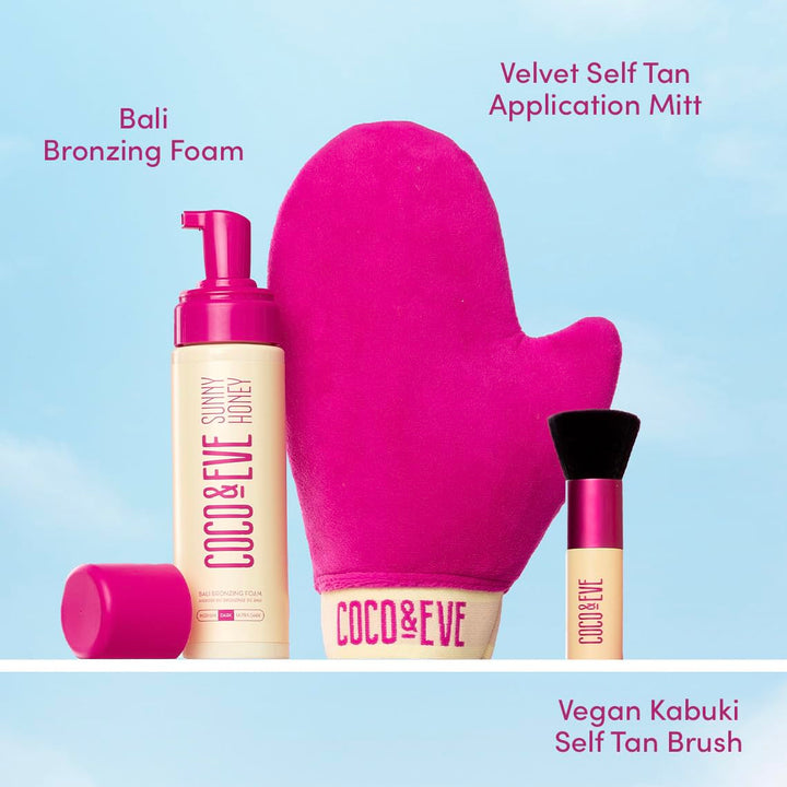 Coco & Eve Sunny Honey Bali Bronzing Bundle (Mittel). All Natural Sunless Tanning Mousse. Instant Se