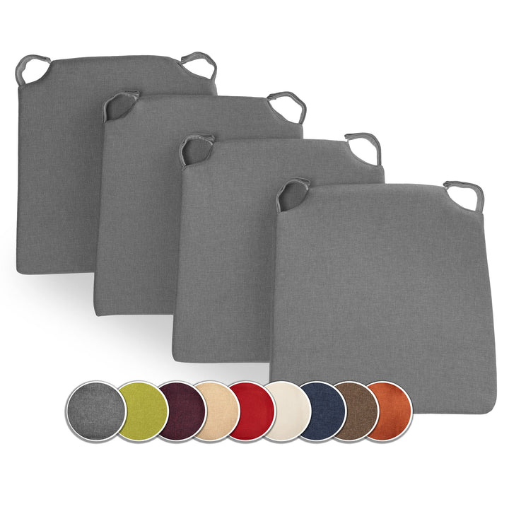 sunnypillow 4er Set Stuhlkissen mit Klettverschluss Polsterauflage Auflage für Stühle - Indoor/Outdo