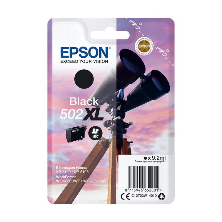 Epson Original 502XL Tinte Fernglas Singlepack schwarz XL, XP-5100 XP-5105 XP-5150 XP-5155 WF-2860DW