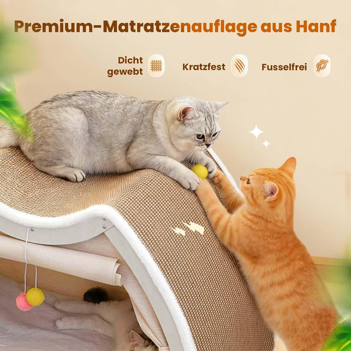 Sisal Katzenhaus Kratzbrett, 2-in-1 Kratz & Katzenzelt, Haustierhäuser, Tipi Hundezelt kleine Hunde,