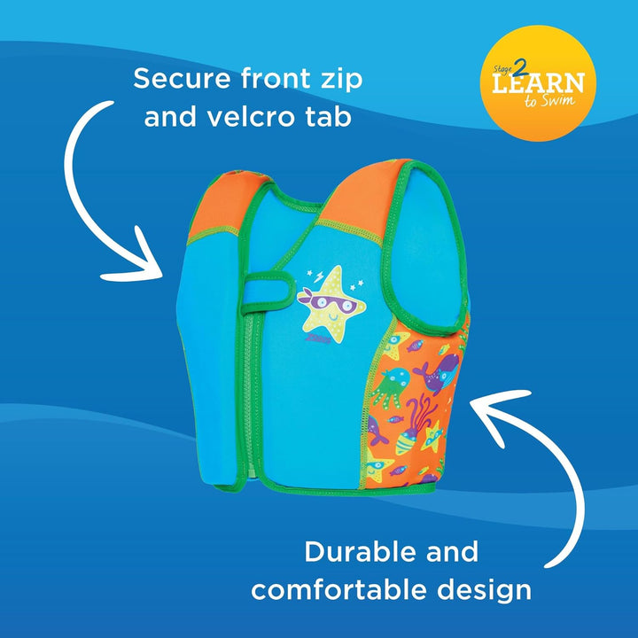 Zoggs Kinder Swimsure Jacket Schwimmjacke 4-5 Years/18-25 kg Bright Blue / Orange, 4-5 Years/18-25 k