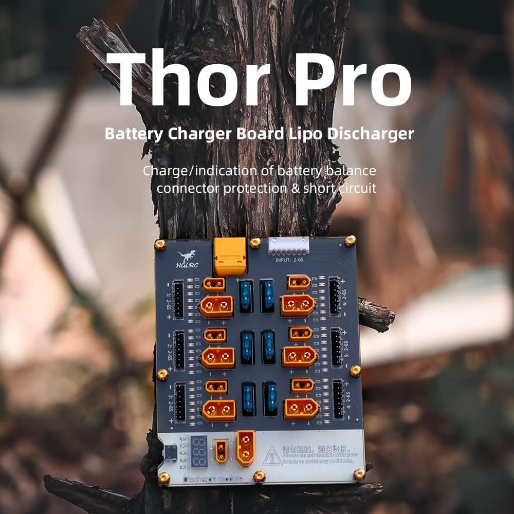 HGLRC Thor 6 Port Lipo Akku Balance Ladegerät Board Pro 40A XT60 XT30 Stecker 2-6S Integriert mit Li