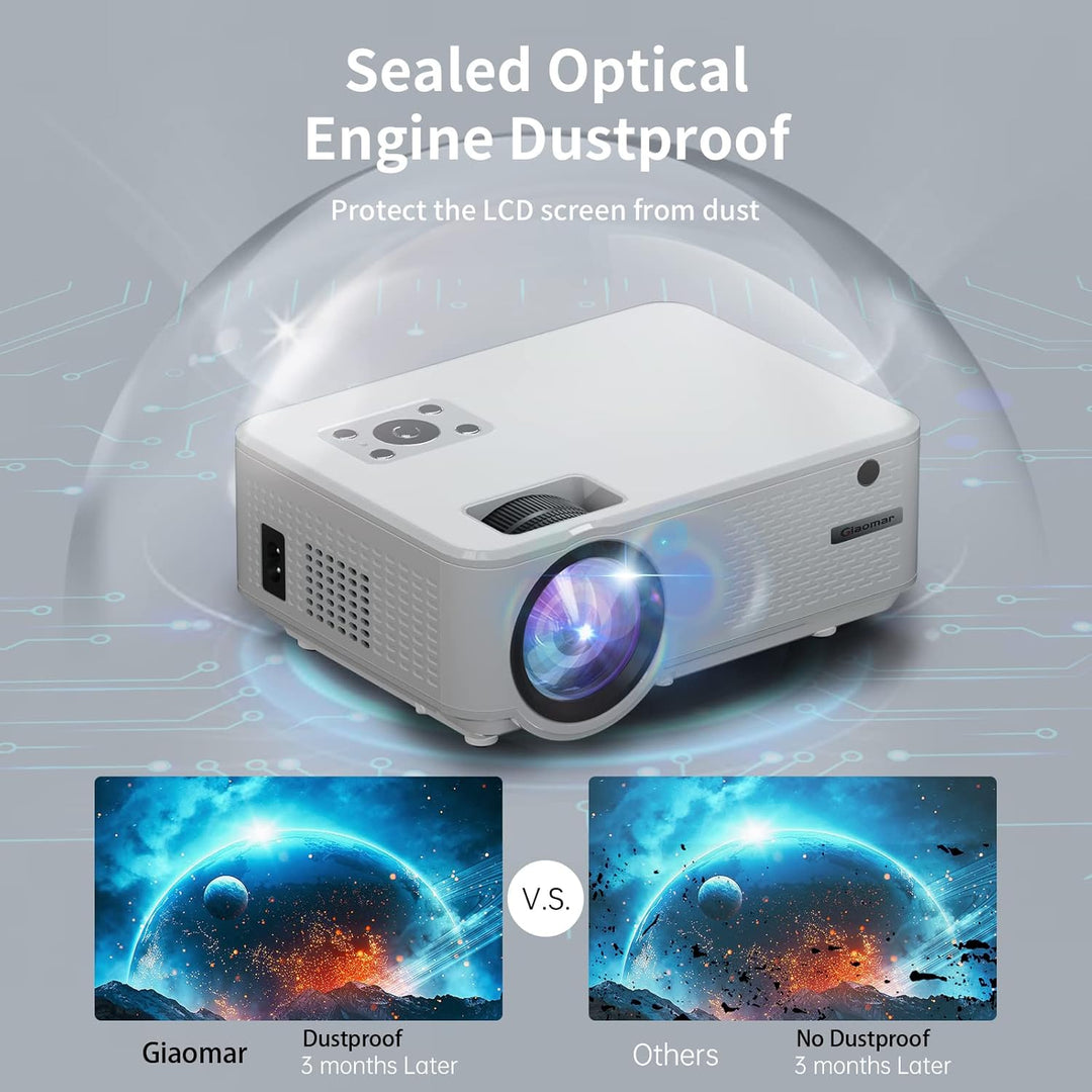 Beamer, Beamer 4K 20000 Lumen Native Full HD 1080P, 5G WiFi Bluetooth Mini Beamer 4K Heimkino, Beame