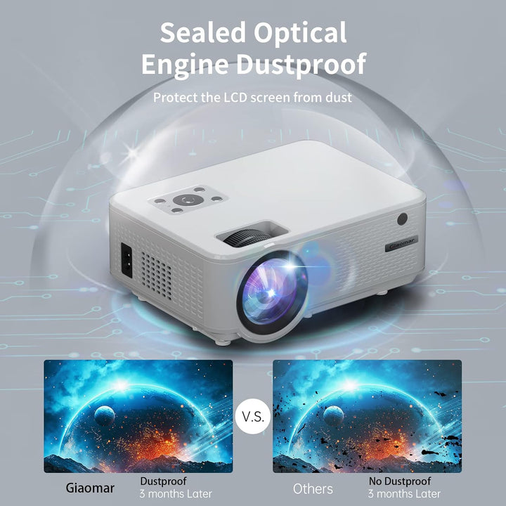 Beamer, Beamer 4K 20000 Lumen Native Full HD 1080P, 5G WiFi Bluetooth Mini Beamer 4K Heimkino, Beame