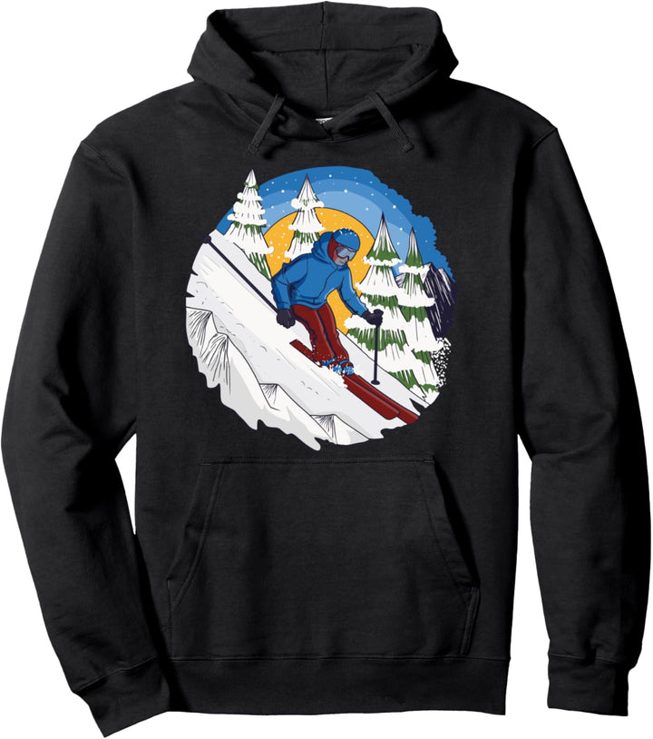 Skifahren auf der Piste lustiges Ski- und Skigeschenk Pullover Hoodie