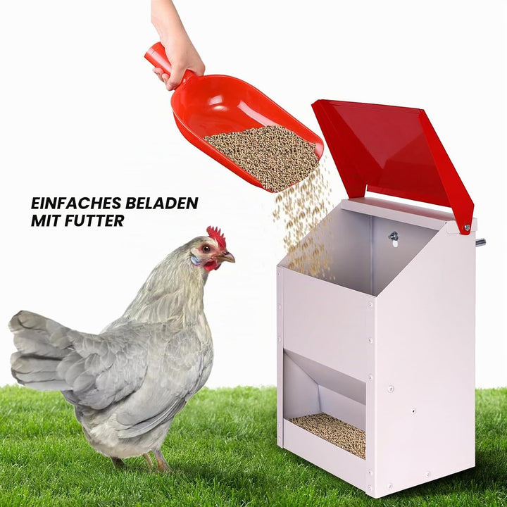 BREUAILY 4.5kg Futterautomat Hühner Hühnerfutter Automat Hängend Geflügelfutterautomaten mit Deckel