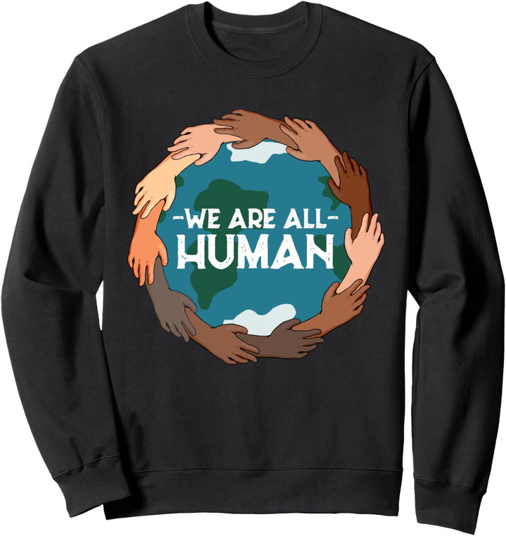 Black History Month Equality We Are All Human Hands Circle Sweatshirt
