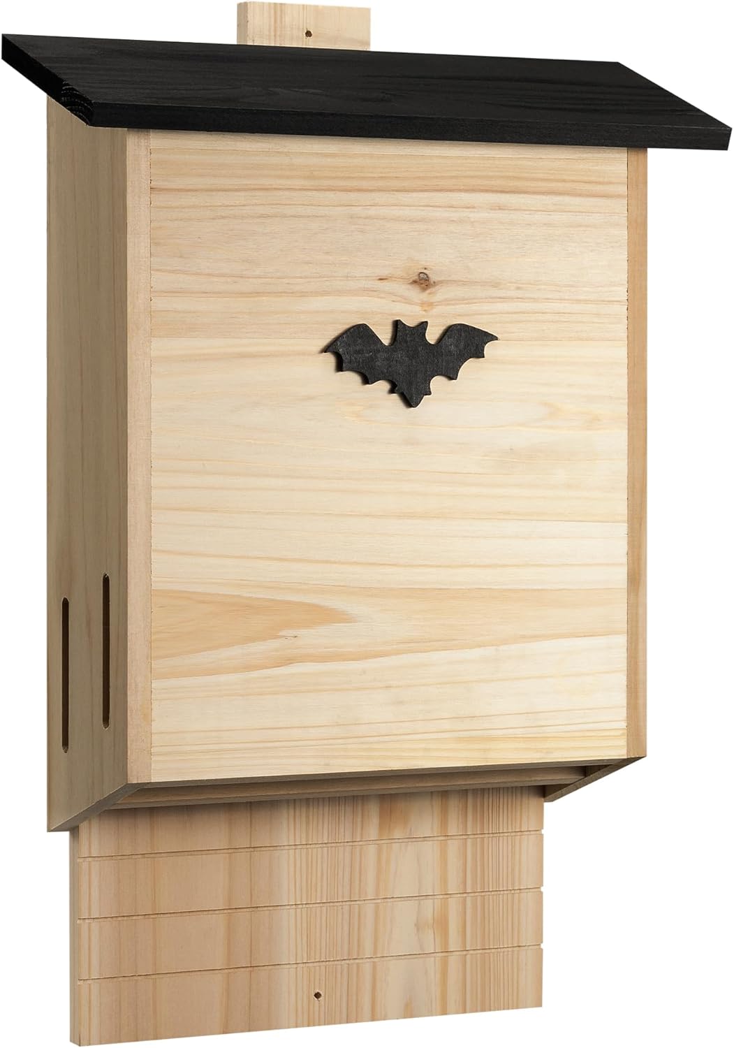Navaris Fledermauskasten Gross - Geräumig und grosszügig - Aus Massivholz - Schwarzes Dach - Flederm