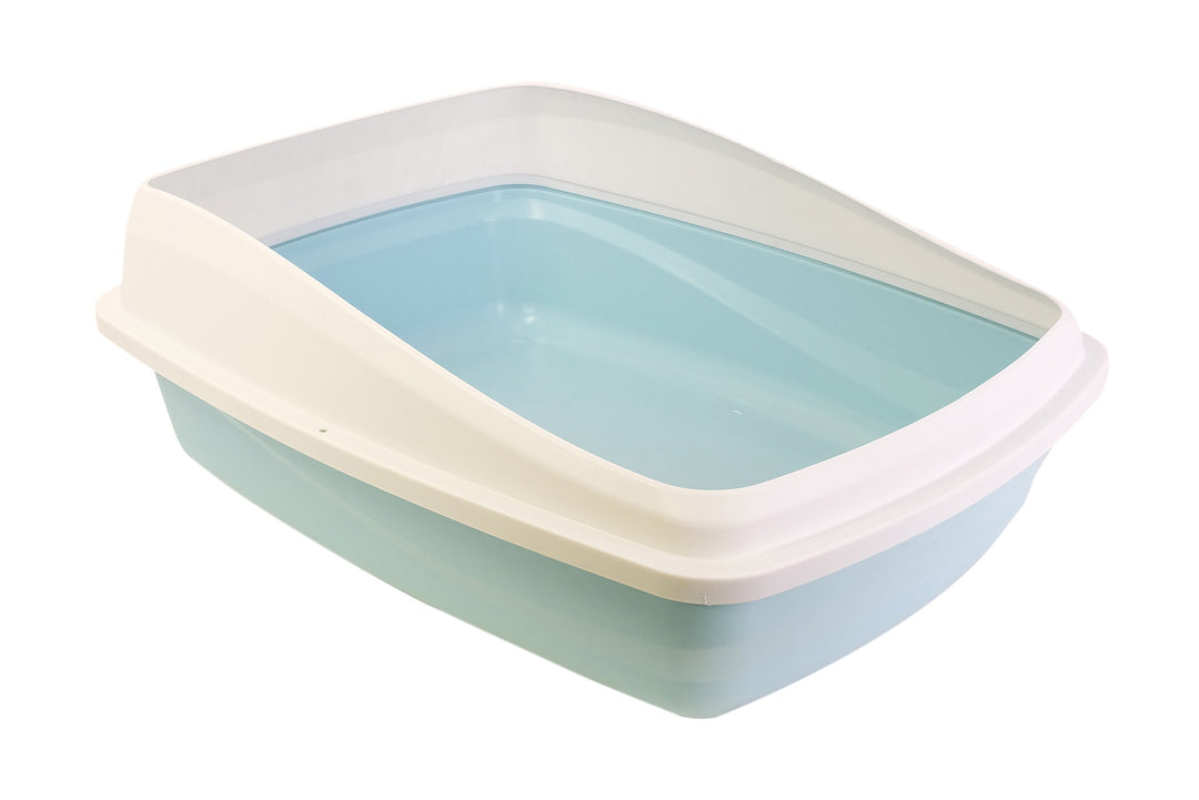 Catit Katzentoilette mit Rand, 43 x 57 x 19cm, blau/grau blau/grau L (1er Pack), blau/grau L (1er Pa