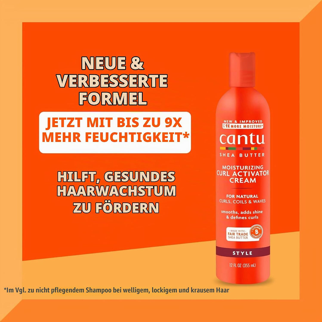 Cantu Sulfatfreies Shampoo &amp; Conditioner 12oz mit Sheabutter Feuchtigkeitscreme 12oz