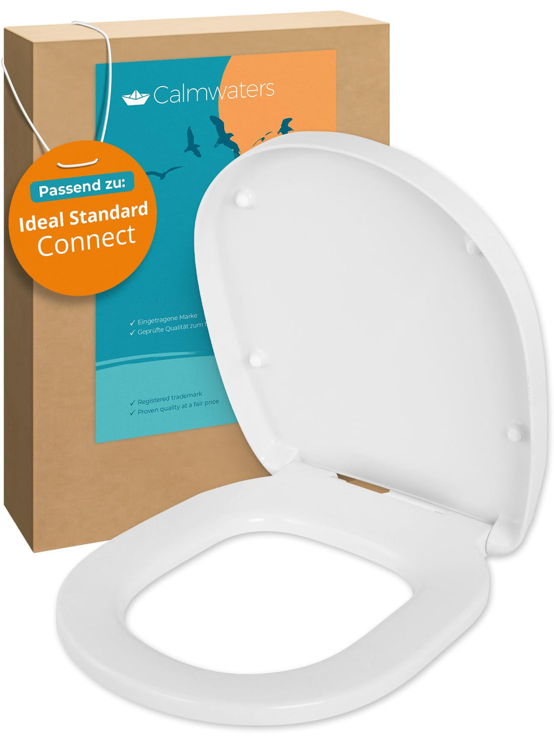 Calmwaters WC-Sitz für Ideal Standard Connect | Toilettensitz Absenkautomatik | Duroplast | Take-Off