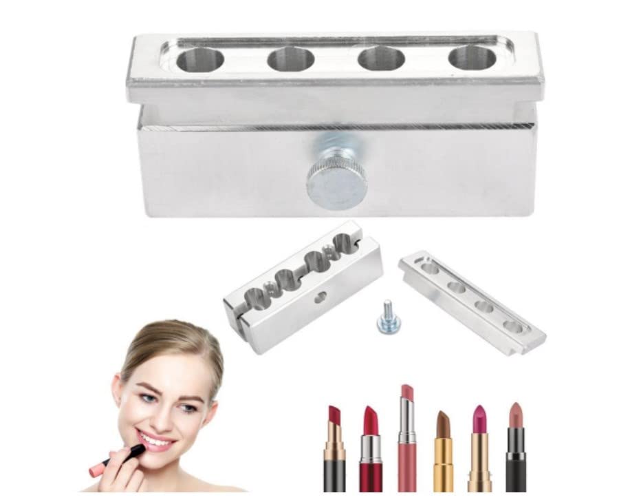 DIY Lippenstiftform, Lippenbalsam machen Tool Kit Set, 4 Kavitäten DIY Lippenstiftform Aluminiumlegi