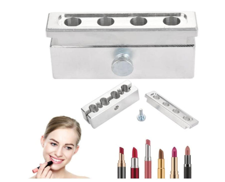 DIY Lippenstiftform, Lippenbalsam machen Tool Kit Set, 4 Kavitäten DIY Lippenstiftform Aluminiumlegi