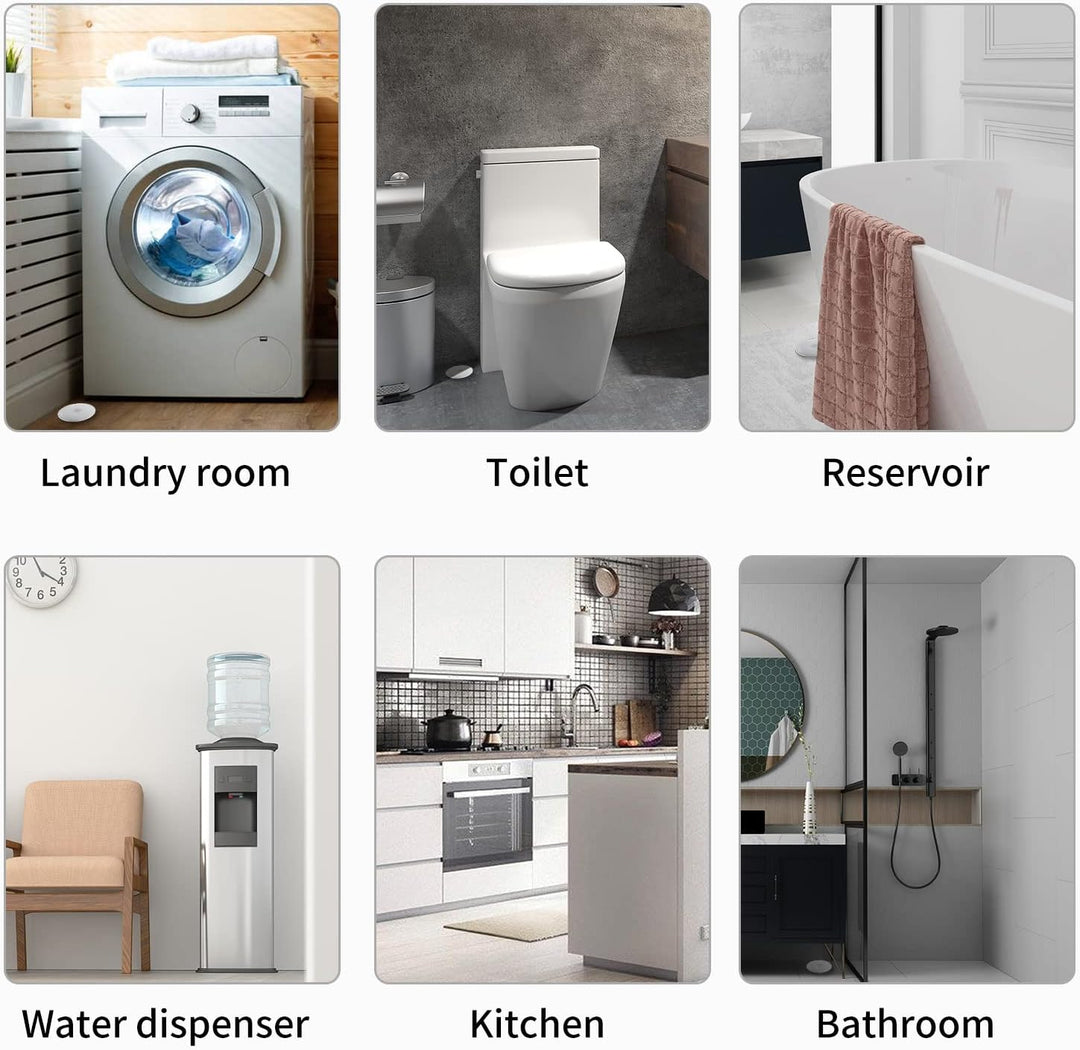 HEIMAN Wi-Fi Wasseralarm,WLAN Wassermelder mit Batterie,Smart Wassersensor,75 dB WiFi-2.4Ghz für Küc