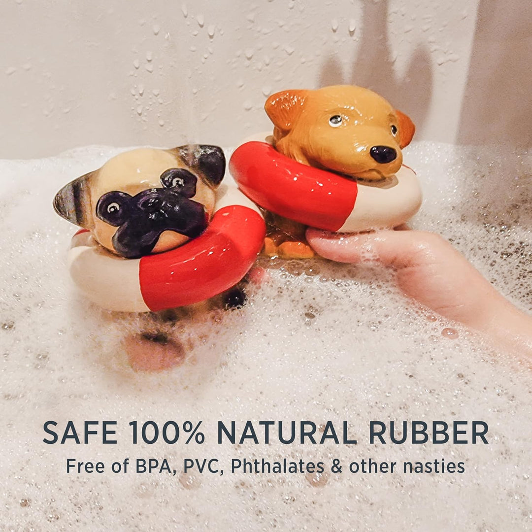 HEVEA Bath Buddy Welpe - Interaktives Badespielzeug für Kinder, Hygienisch & Sicher, 100% Naturkauts