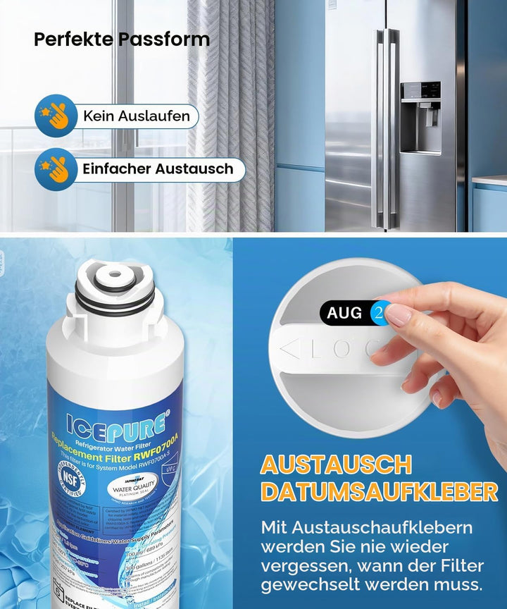 3er Pack IcePure Wasserfilter zu Ersatz Samsung, Kenmore, Sears, DA2900020A, DA2900020B, DA2900020A,