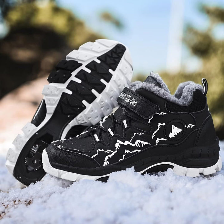 Kinder Winterschuhe Warm Gefütterte Winterboots Jungen Mädchen Trekkingschuhe Schneestiefel Baumwoll