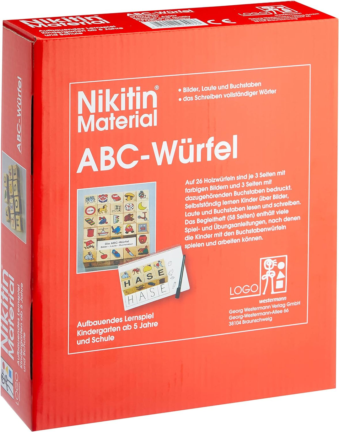 Unbekannt Logo Lern-Spiel-Verlag, Nikitin-Material zur Frühförderung, ABC-Würfel. Nr.3007,White, 19.