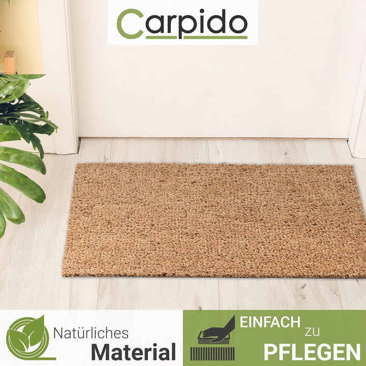 Carpido rutschfeste Kokosmatte - 2er Set 40 x 60 cm Natur - nachhaltige Naturfaser für den überdacht