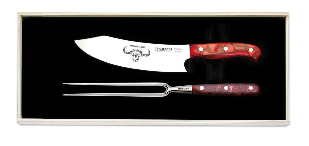 Giesser Qualitätsmesser Küchenmesser Tranchiermesser Premiumcut Tranchierset 2er Set (Red Diamond)