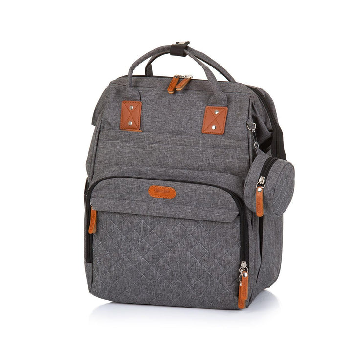 Chipolino Wickeltasche, Kinderwagen Rucksack Reissverschluss Schnullertasche, Farbe:grau, Grau