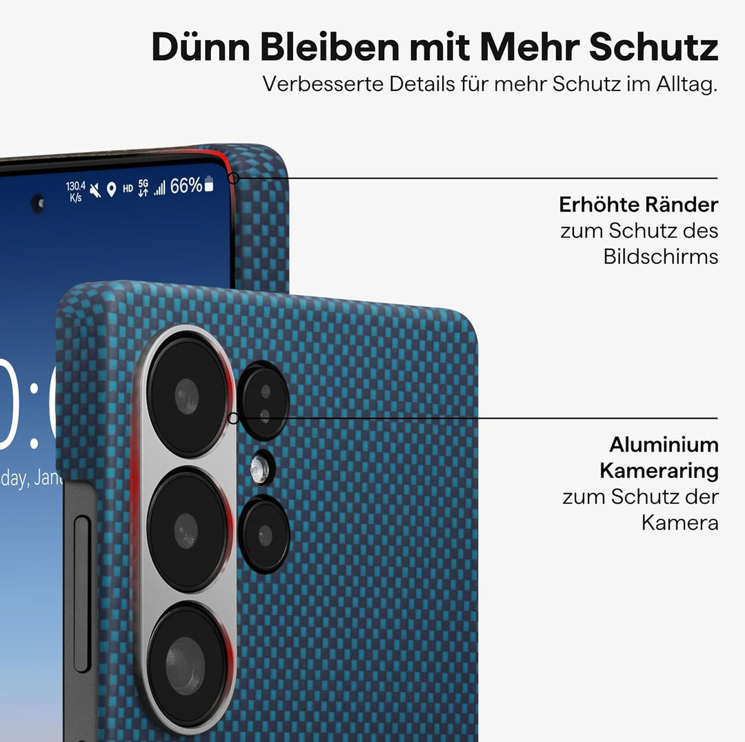pitaka Hülle für Samsung Galaxy S25 Ultra Ultradünne Handyhülle aus Aramidfaser Magnetische Schutzhü