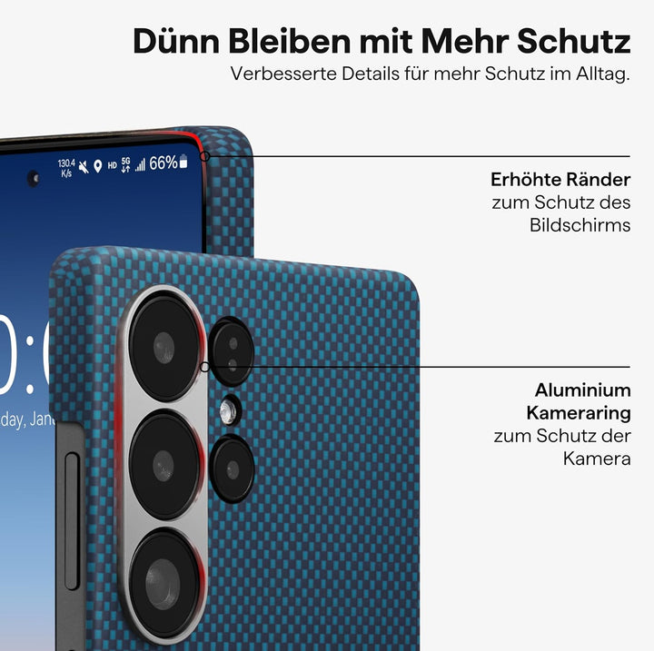 pitaka Hülle für Samsung Galaxy S25 Ultra Ultradünne Handyhülle aus Aramidfaser Magnetische Schutzhü