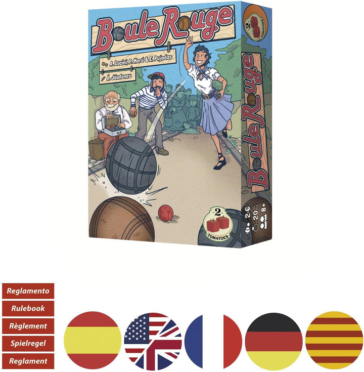 2Tomatoes Games | Boule Rouge | Brettspiel für Teams | Würfel werfen | Über Ihre Bälle zum Boliche!