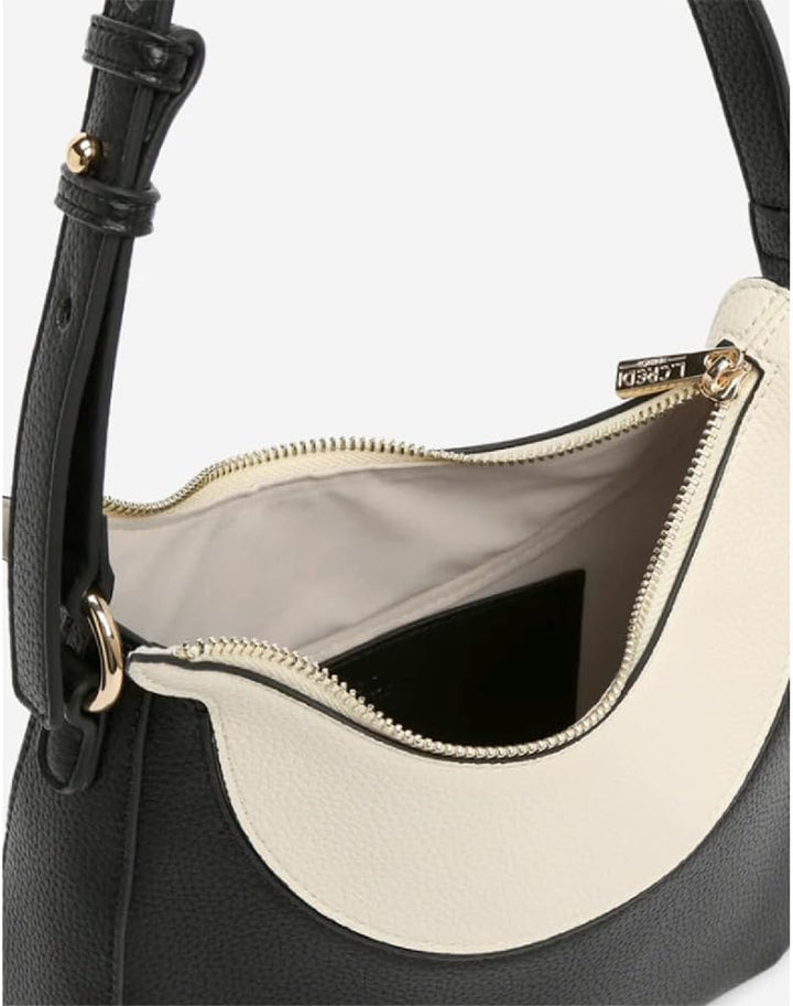 L.CREDI Hobo-Bag LILIEN Damen-Umhängetasche Colorblock 27x9x22 Schwarz, Schwarz