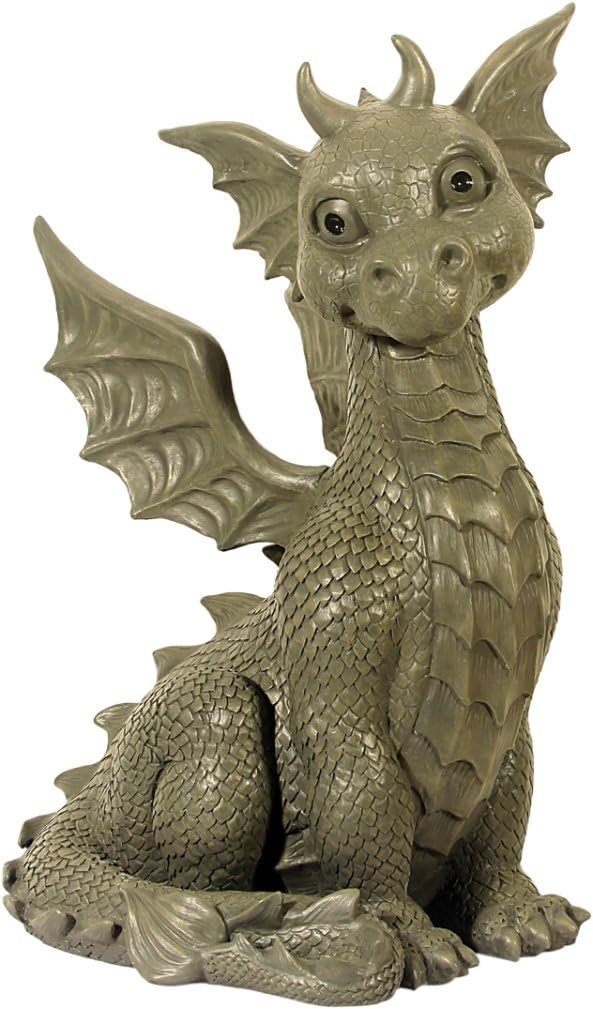 XXL Gartendrache sitzend Kantenhocker Drache Figur