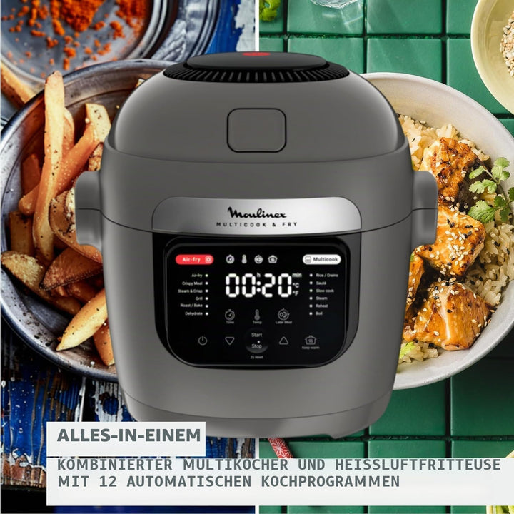 Moulinex Multicook & Fry, Multikocher & Integrierter Airfryer, 12 Programme, Kochen auf 2 Ebenen, ve