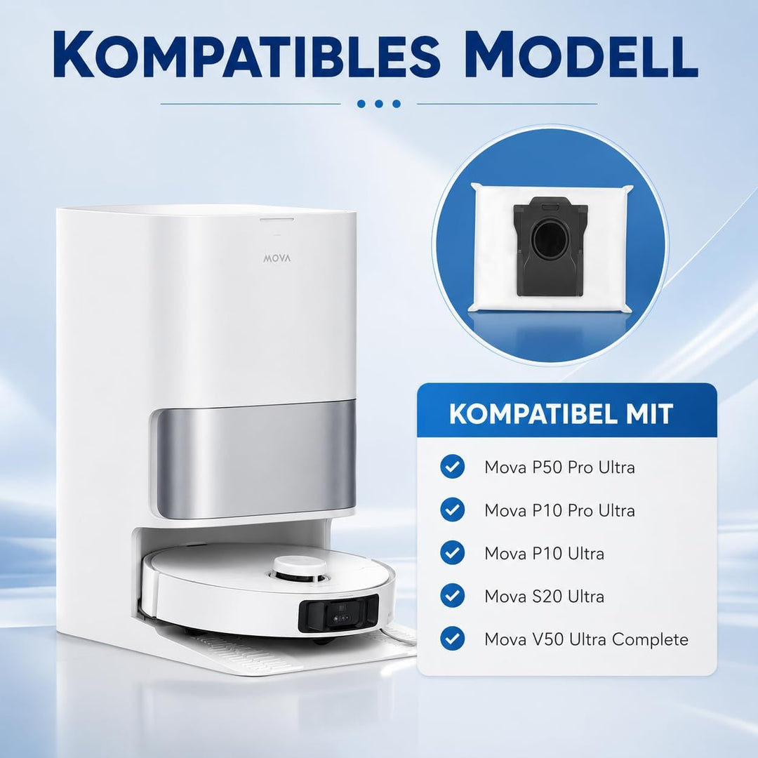 14 Staubbeutel Ersatz für MOVA P50 Pro Ultra/P10 Pro Ultra/S20 Ultra/P10 Ultra Staubsauger - Grossvo