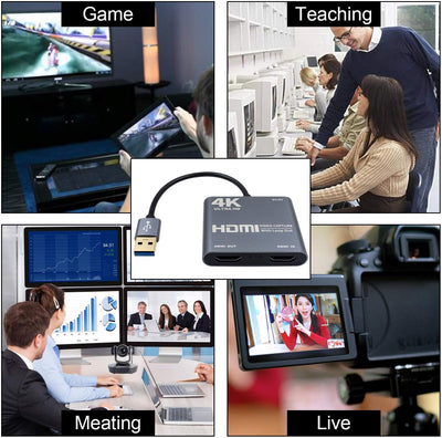 Duttek HDMI Video Capture Karte mit Loop Out, HDMI zu USB 3.0 Video Capture Card Converter Adapter 4