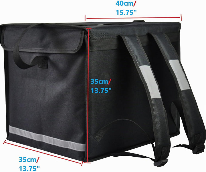 Delivery Bag Store Sicherheit – Reflektierende Einsätze für Sicherheit bei Nacht (schwarz), Schwarz