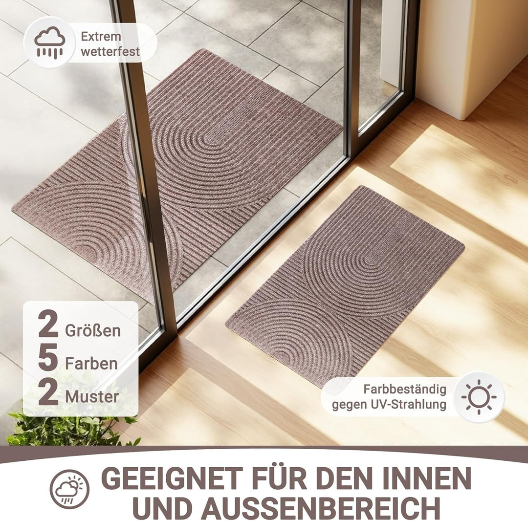 Fussmatte 60x90cm, rutschfeste Maschinenwaschbare Schmutzfangmatte, Teppich Wohnzimmer Innen und Aus