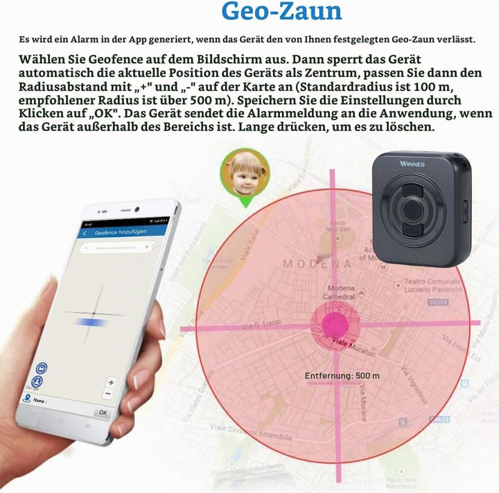 4G Mini GPS Tracker mit SIM Karte GPS Tracker Kinder mit SOS Alarm &amp; Abnehmbar 3-IN-1 Rückseitencove