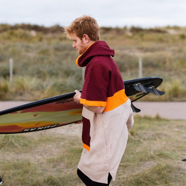 WAVE HAWAII Poncho Porlamar Surfponcho 100% Baumwolle für Körpergrössen von 155 - 185 cm Umkleidehil