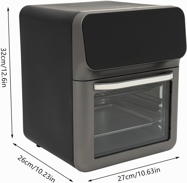 Elektrobackofen,1350W Minibackofen doppelte Edelstahl-Heizrohre LCD-Touchscreen, Visuelle Funktion H