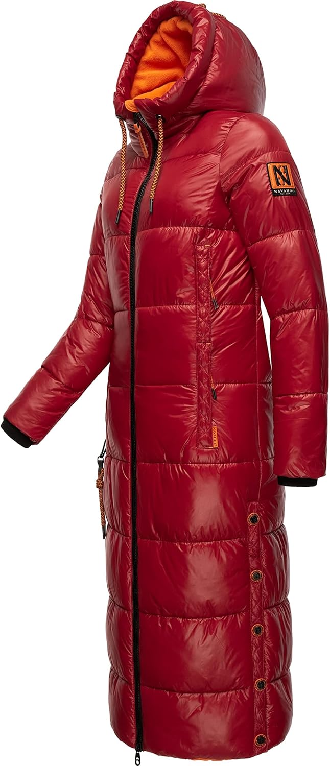 Navahoo Damen Warmer Winter Steppmantel mit Kapuze Schmuseengel XS-XXL S Dark Red, S Dark Red