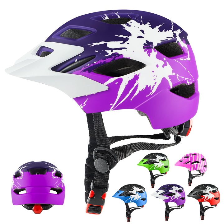 Fahrradhelm Kinder, Fahrradhelm mit Licht für Kinder Leichter Kinderhelm mit Verstellbares Zifferbla