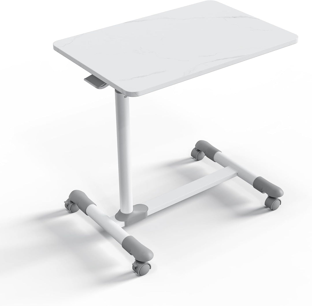 ETHU Betttisch auf Verriegelbaren Rollen Ergonomischer Mobiler Pflegetisch Höhenverstellbarer Laptop