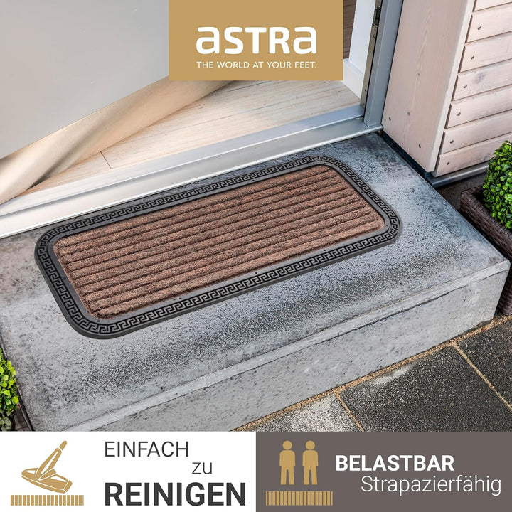 Astra Fussmatte Aussen & Innen - Braun Linien 25 x 60 cm 3er Set (Rechteckig) 25 x 60 cm (Rechteckig