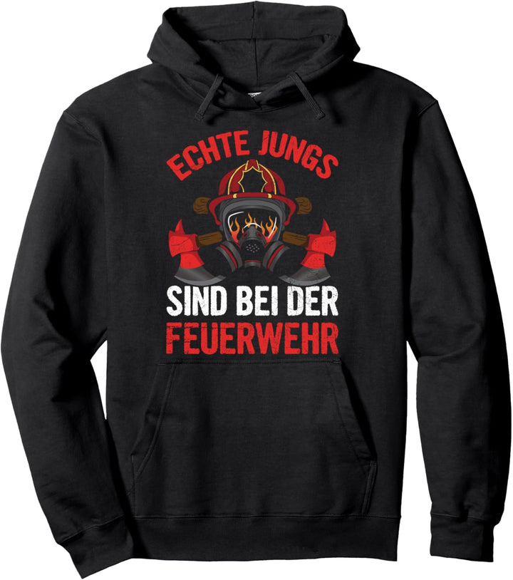 Jugendfeuerwehr Echte Jungs Feuerwehr Feuerwehrmann Spruch Pullover Hoodie