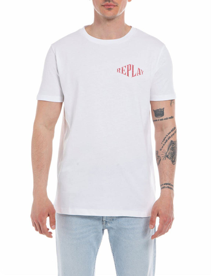 Replay Herren T-Shirt S Optical White 001, S Optical White 001