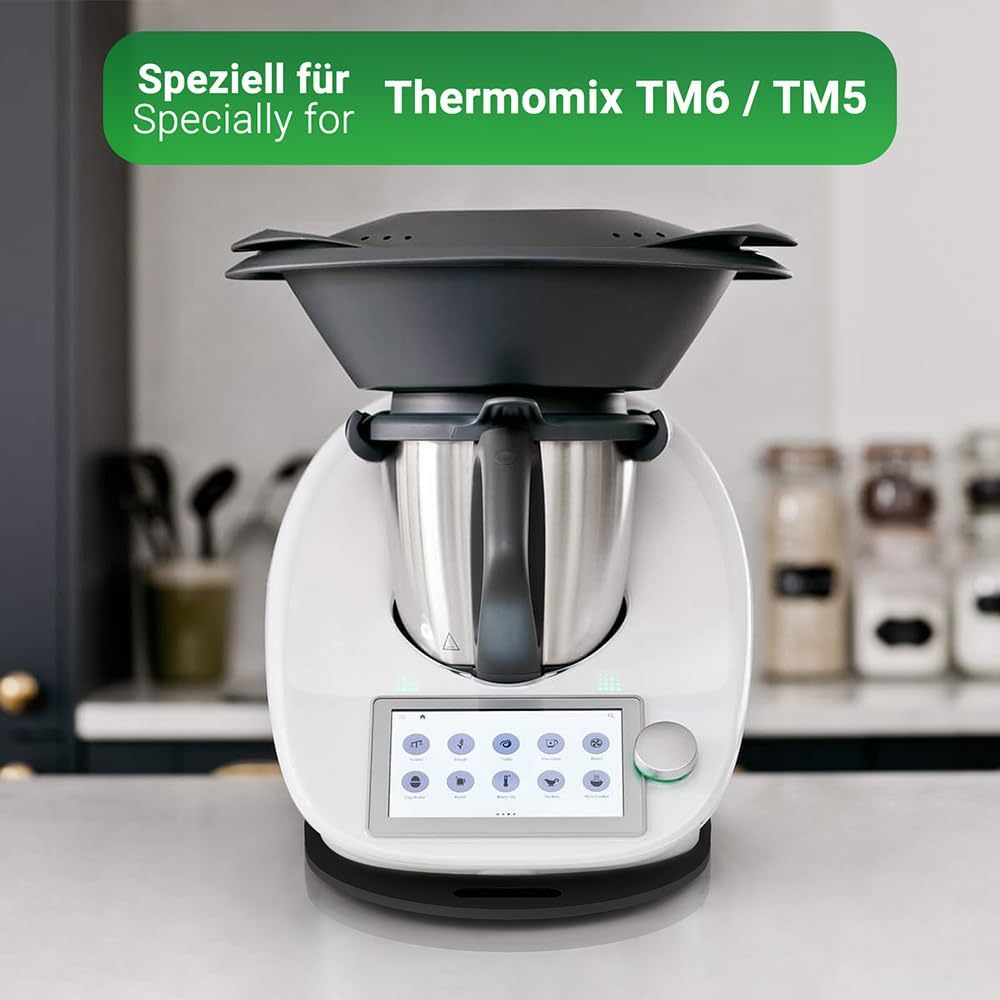 Siegvoll Gleitbrett für Thermomix TM6 TM5 Gleiter müheloses Verschieben Rollbrett aus Acryl - Schwar