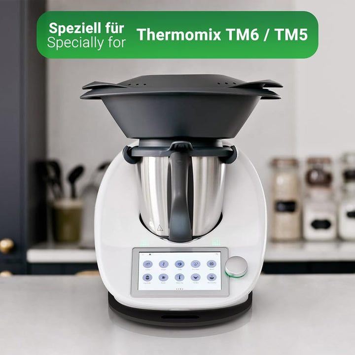 Siegvoll Gleitbrett für Thermomix TM6 TM5 Gleiter müheloses Verschieben Rollbrett aus Acryl - Schwar